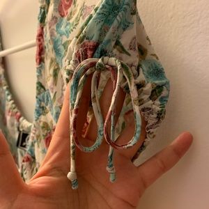 90s Vintage Floral Dress with One Missing Button